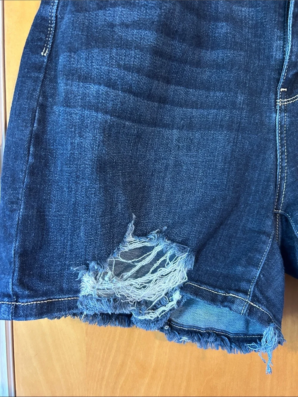 Judy Blue Distressed Dark Indigo Denim Shorts